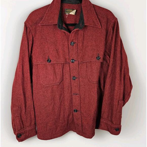 EDDIE BAUER Vintage WOOL Blend Heavy DUSTER WESTERN Barn Coat XL Shirt Jacket - Picture 1 of 6